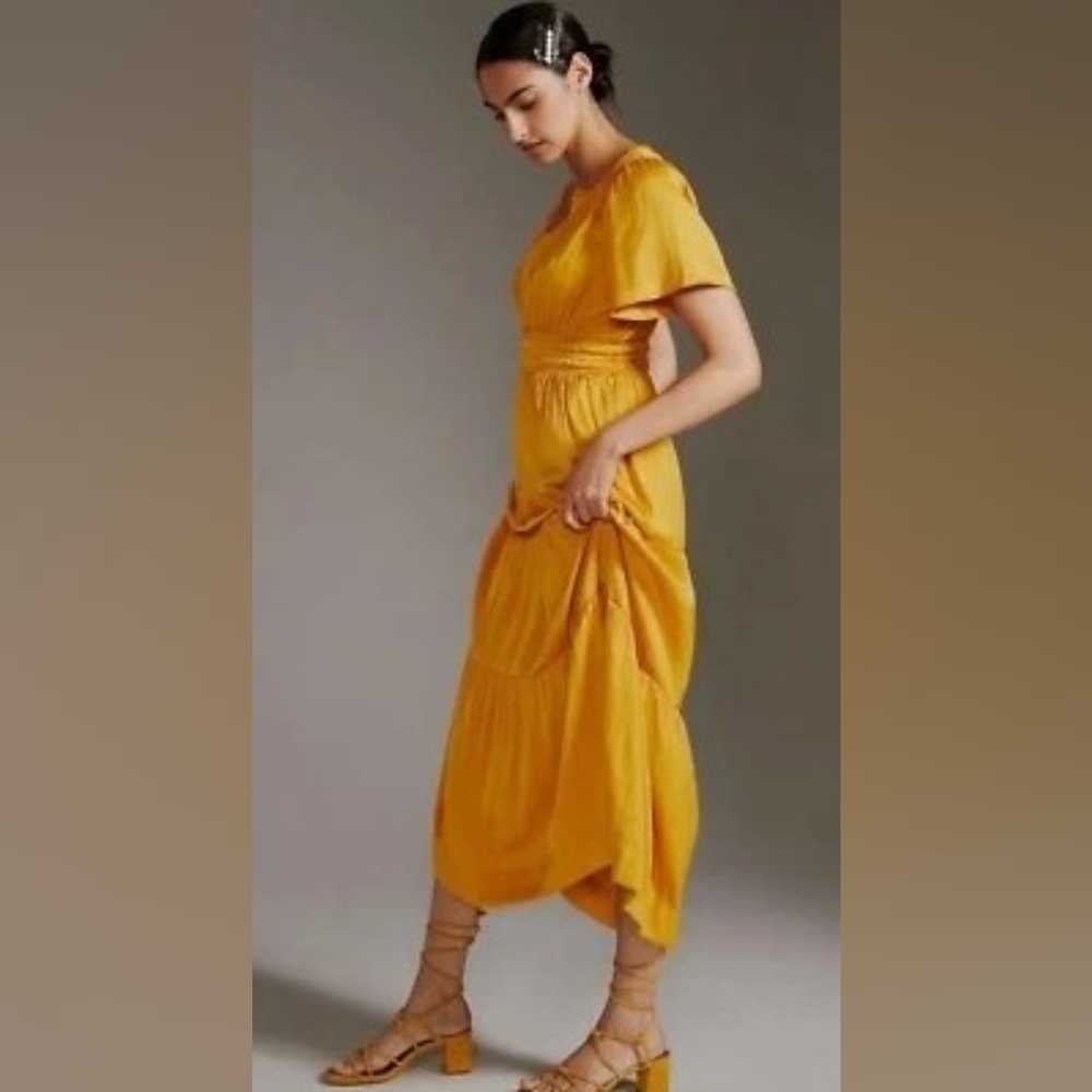 Anthropologie "Somerset" Maxi Dress in Mango